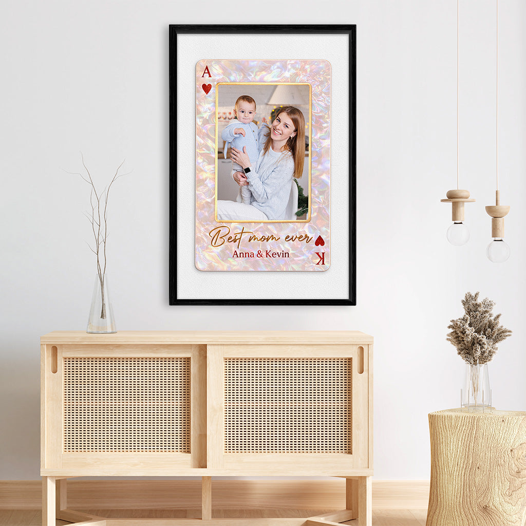 Personalized Custom Playing Card Photo Canvas / Poster - Gifts For Mom/Dad