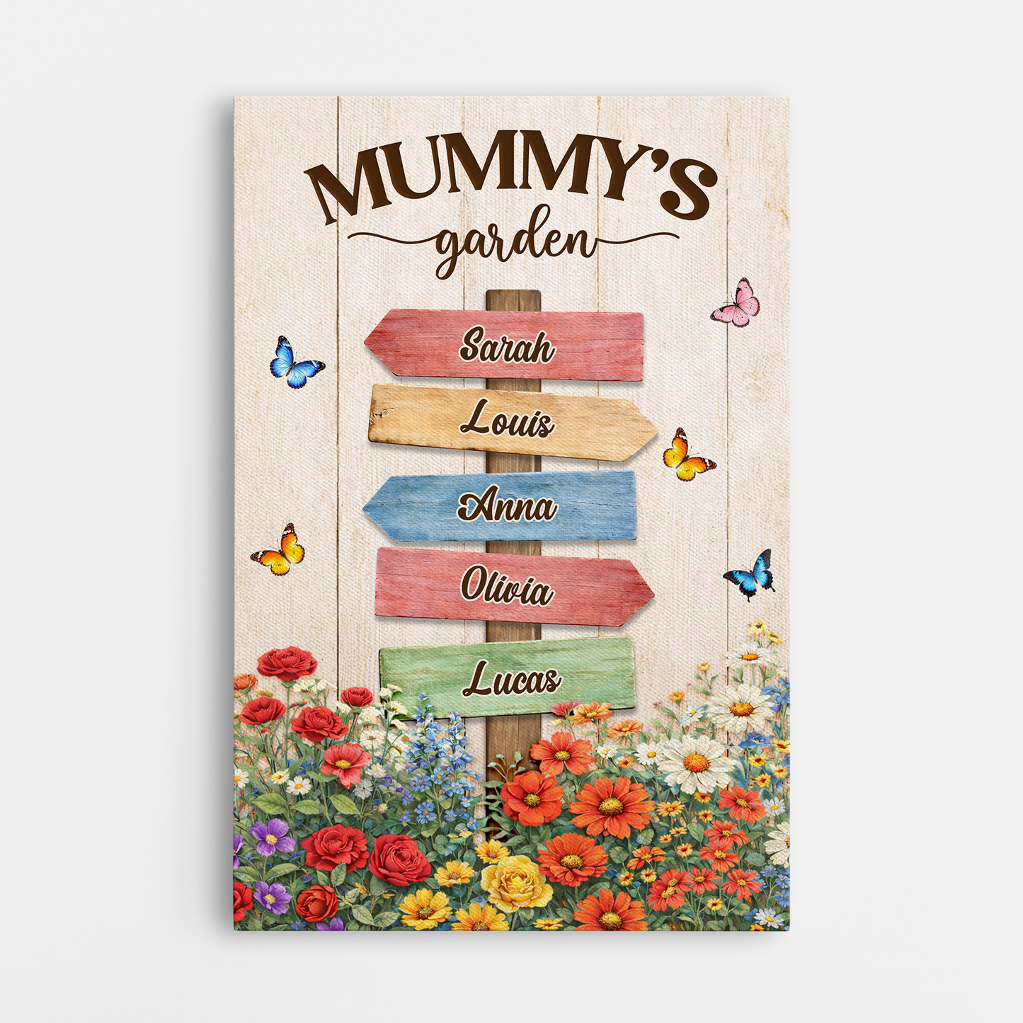 Grandma's Garden - Personalised Custom Names Canvas / Poster