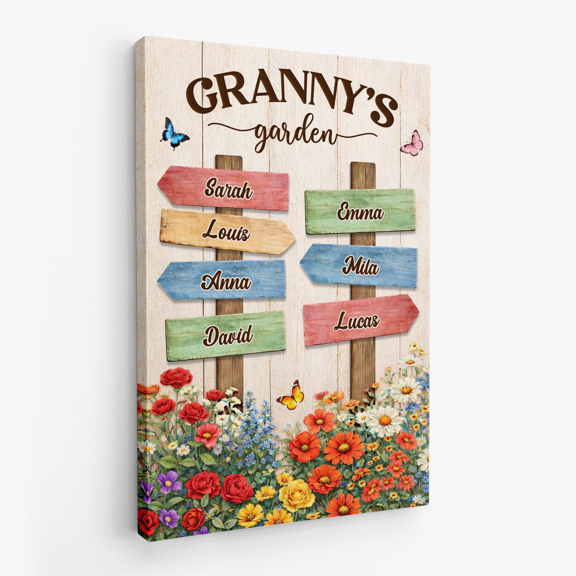 Grandma's Garden - Personalised Custom Names Canvas / Poster