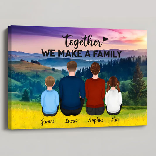 Heartfelt Personalized Family Canvas | "Together We Make A Family" Gift
