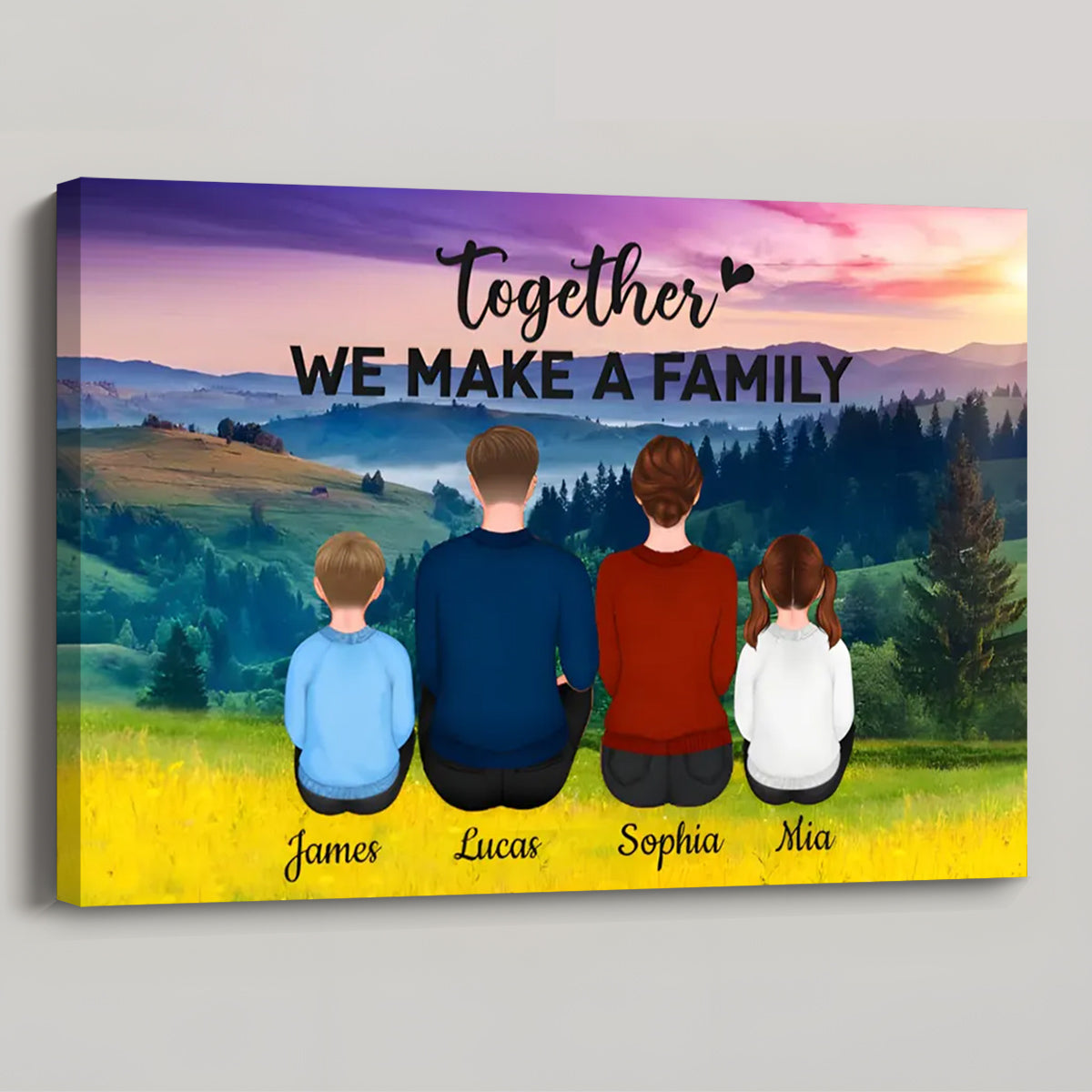 Heartfelt Personalized Family Canvas | "Together We Make A Family" Gift