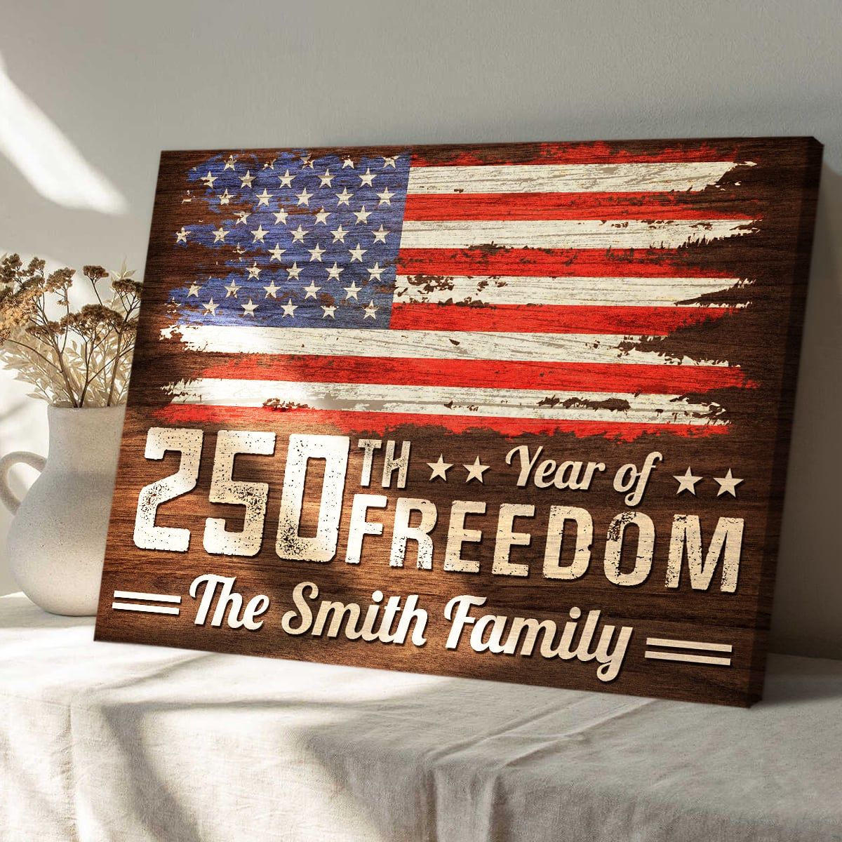 Independence Day Gift - Personalized 250 Anniversary USA Canvas / Poster