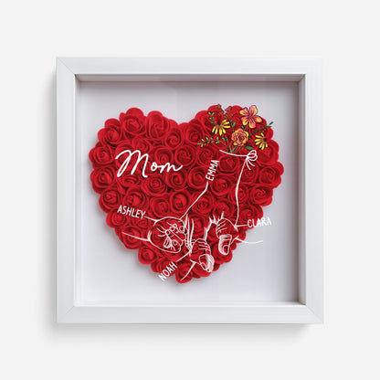 Personalized Custom Flower Shadow Box -  Mothers Day Gifts For Mom/Grandma
