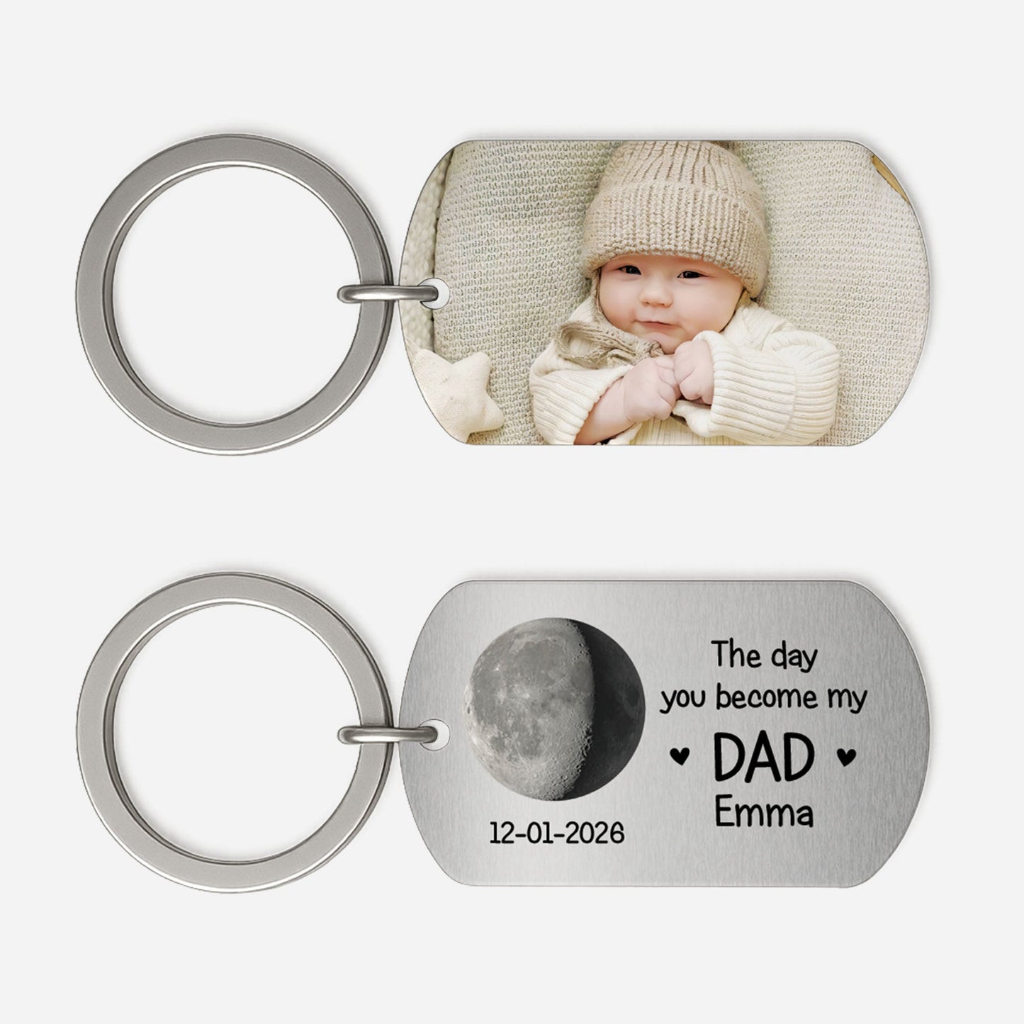 “The Day You Became My Dad” Personalized Keychain - Cherish Forever