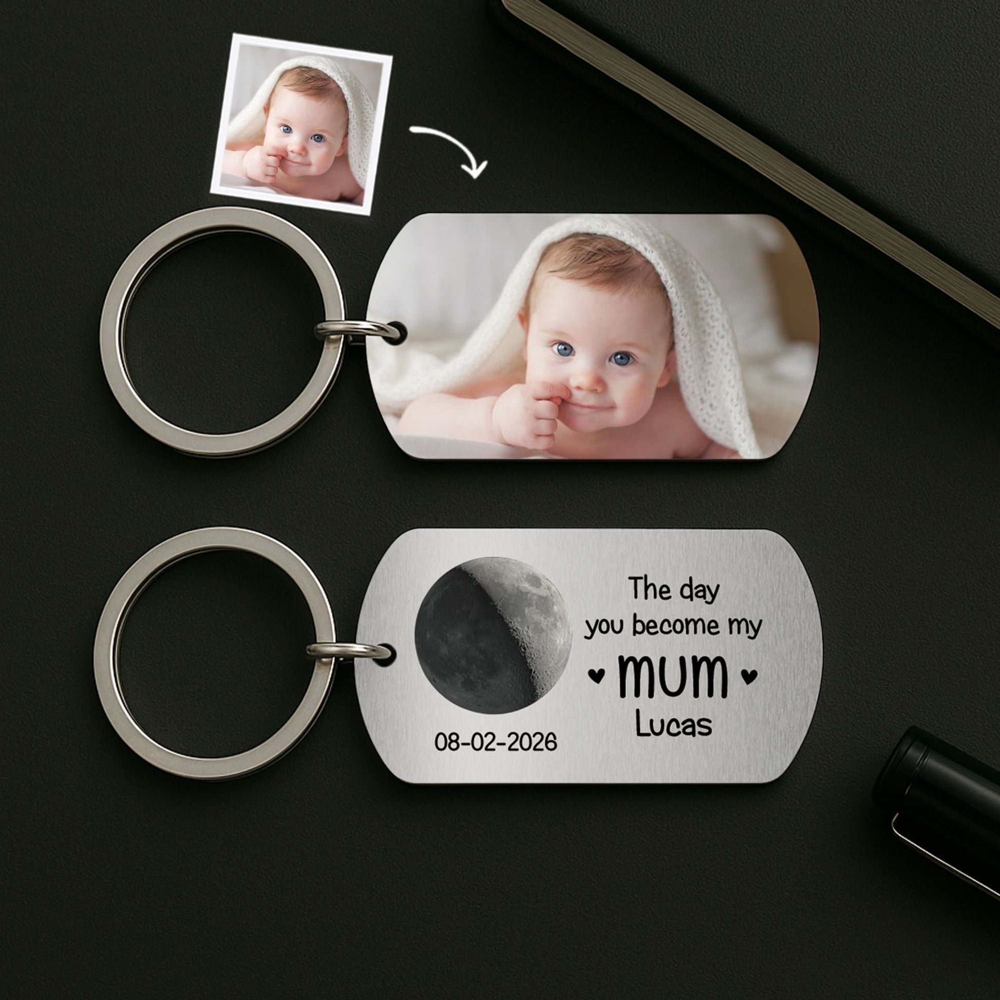“The Day You Became My Dad” Personalized Keychain - Cherish Forever
