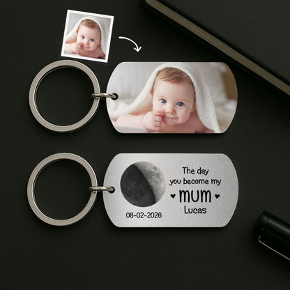 “The Day You Became My Dad” Personalized Keychain - Cherish Forever