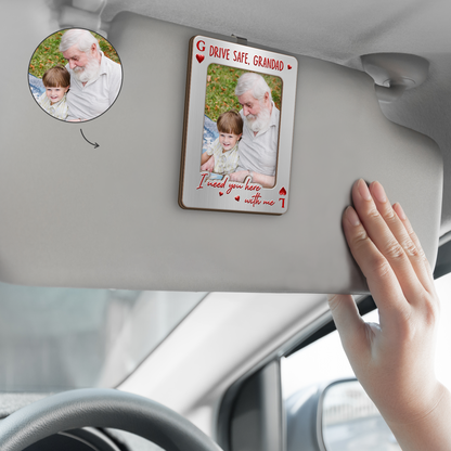 Custom Photo Car Visor Clip personalization view for Dad