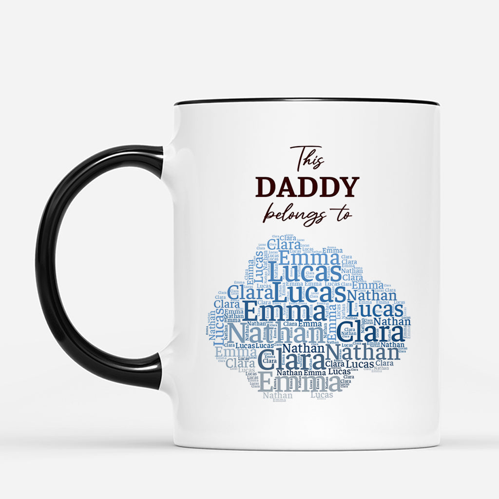 Personalised Mug with Names in Heart Shape - Custom Gift for Mum & Dad
