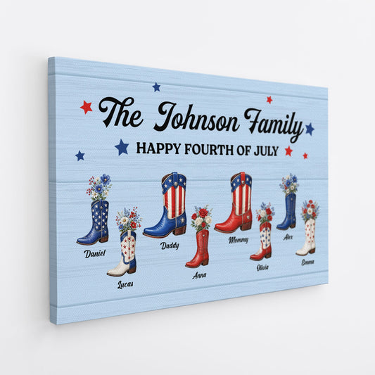 Custom God Bless America Canvas for Family with personalized design details for meaningful gifting
