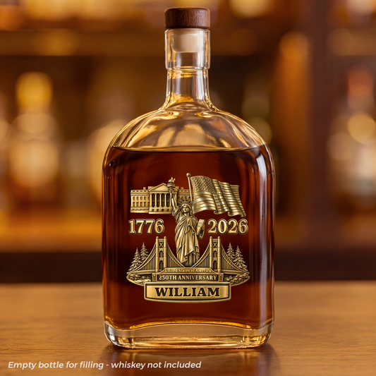 America 250 Merchandise - Personalized Custom Whiskey Bottle