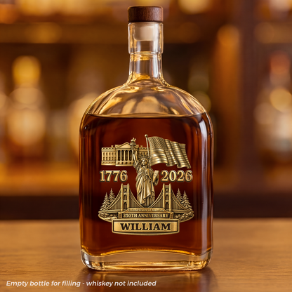 America 250 Merchandise - Personalized Custom Whiskey Bottle