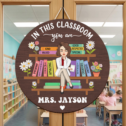 Personalized Teacher Classroom Sign for Teacher with personalized design details for meaningful gifting image 7