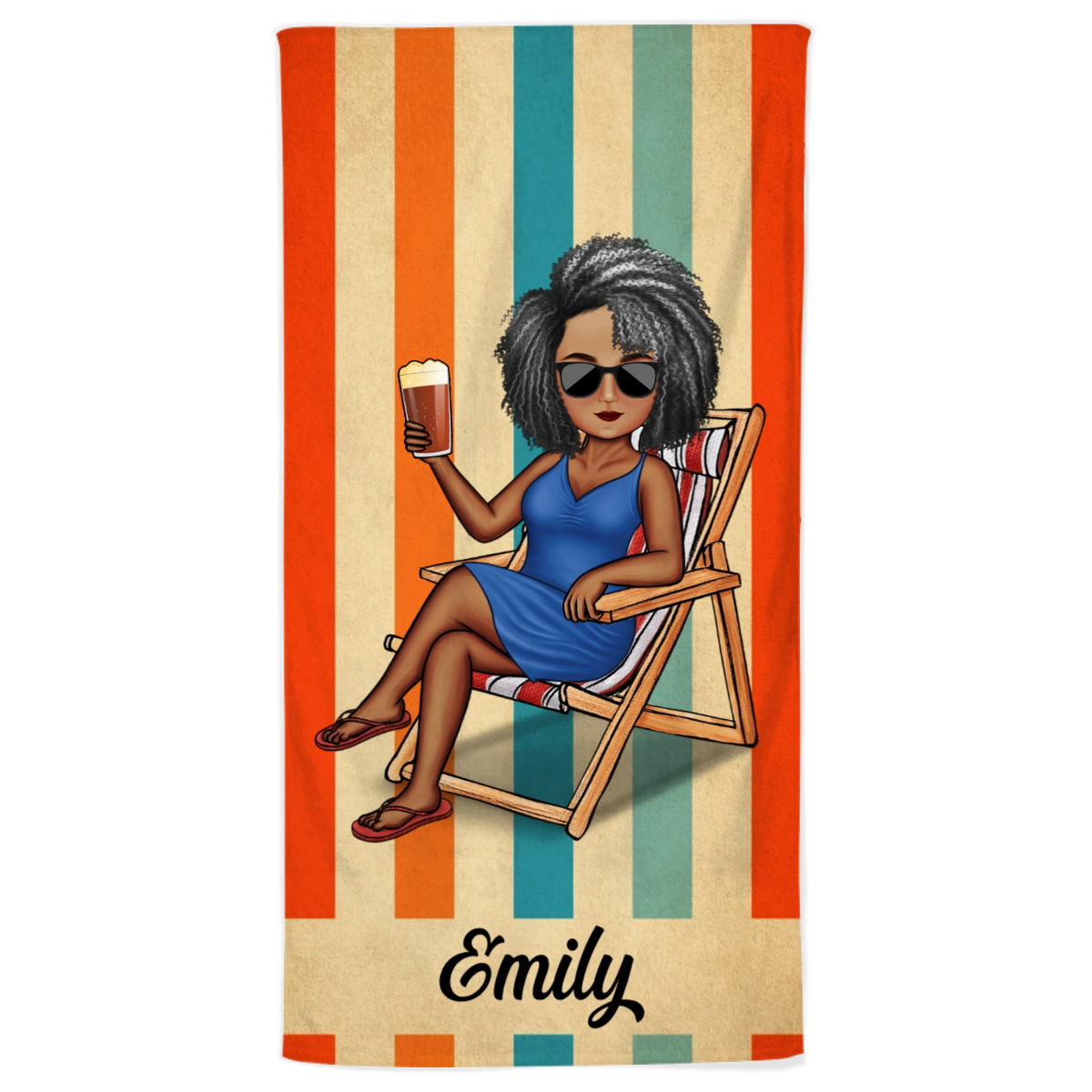 Personalized Beach Towel: Custom Cartoon Characters for Best Friends & Family