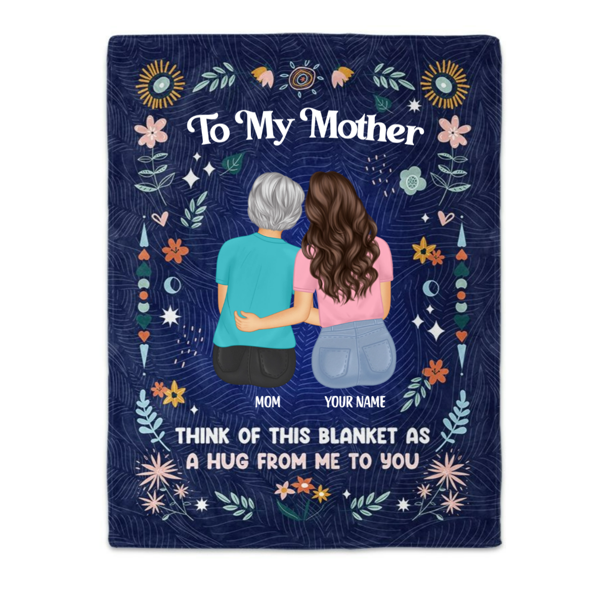 Custom Mother Daughter Blanket: 'A Hug From Me To You' Keepsake Gift