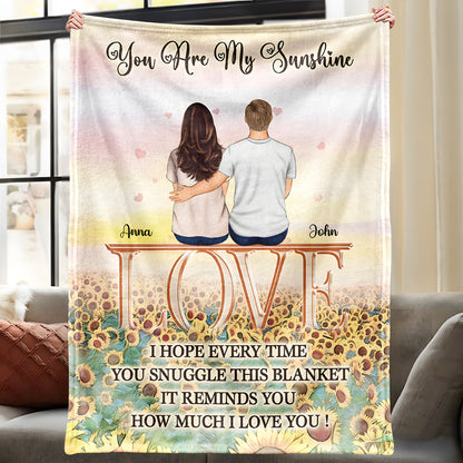 Personalized 'You Are My Sunshine' Blanket for Couples - Anniversary Gift