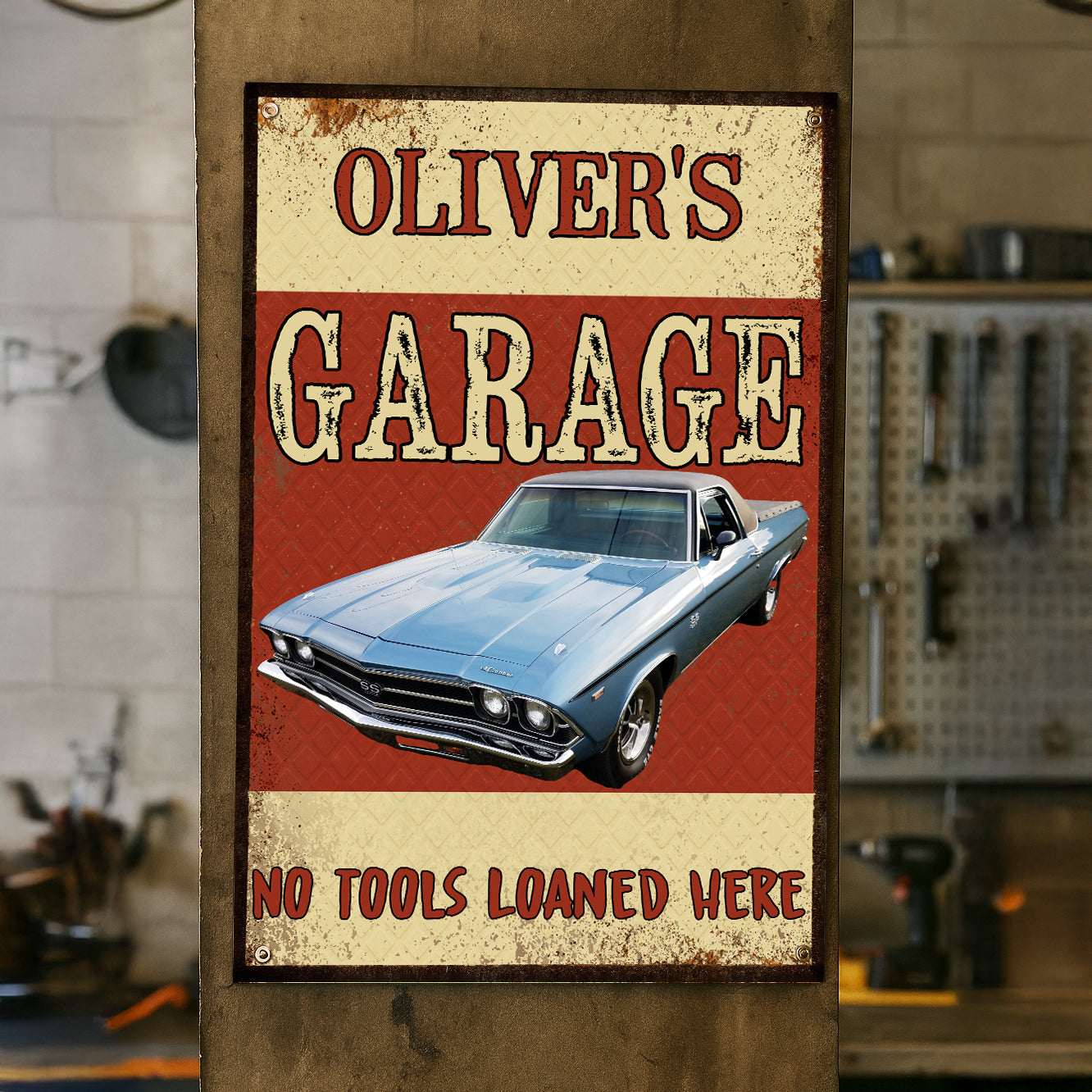 No Tools Loaned Here - Personalized Custom Car Metal Sign