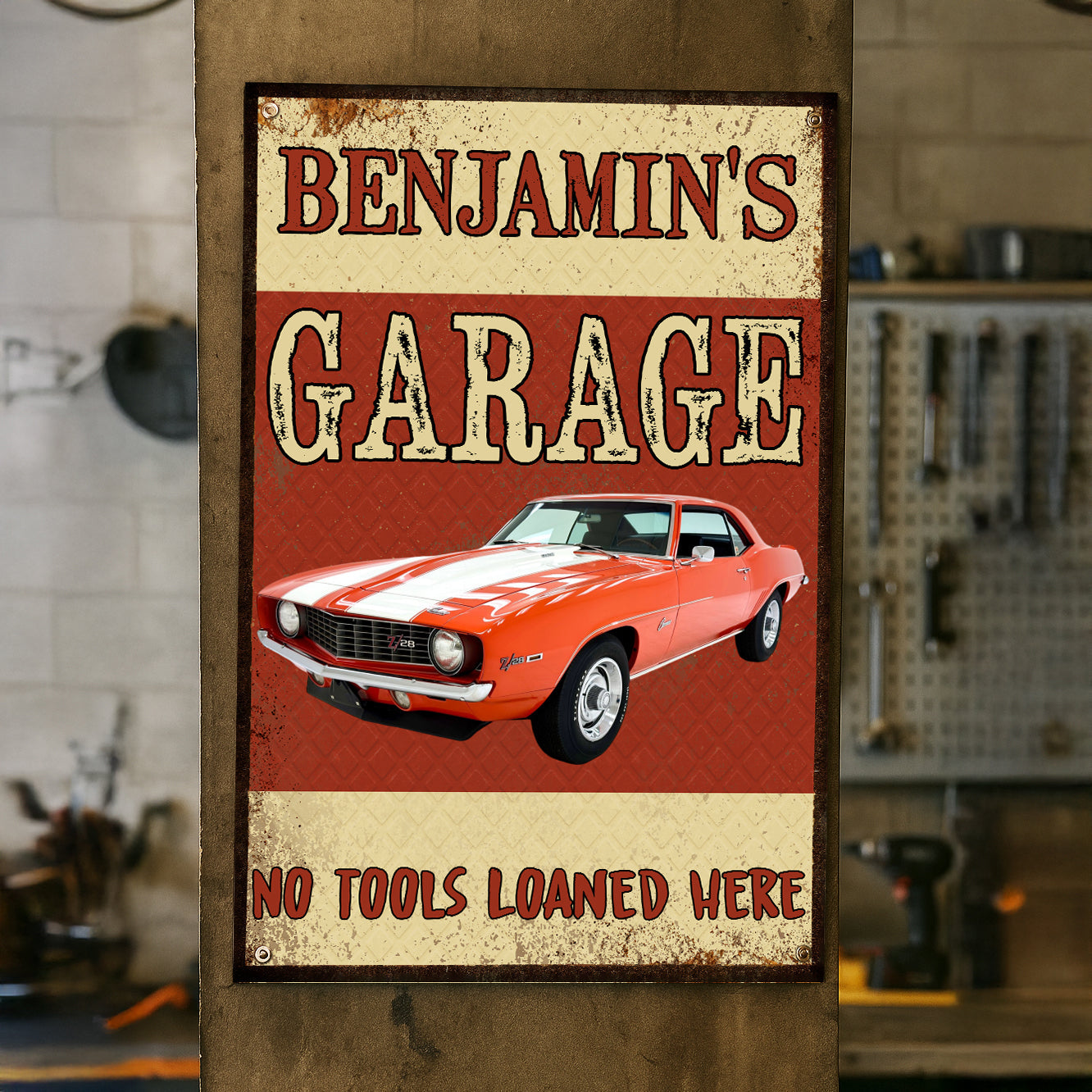 No Tools Loaned Here - Personalized Custom Car Metal Sign