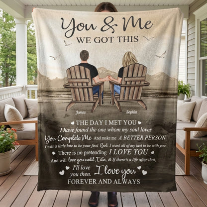 Heartfelt Personalized 'The Day I Met You' Blanket for Couples