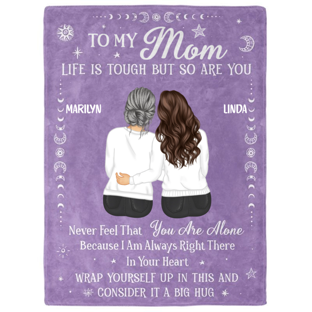 Personalized "Tough But So Are You" Mom Hug Blanket - Custom Fleece Sherpa