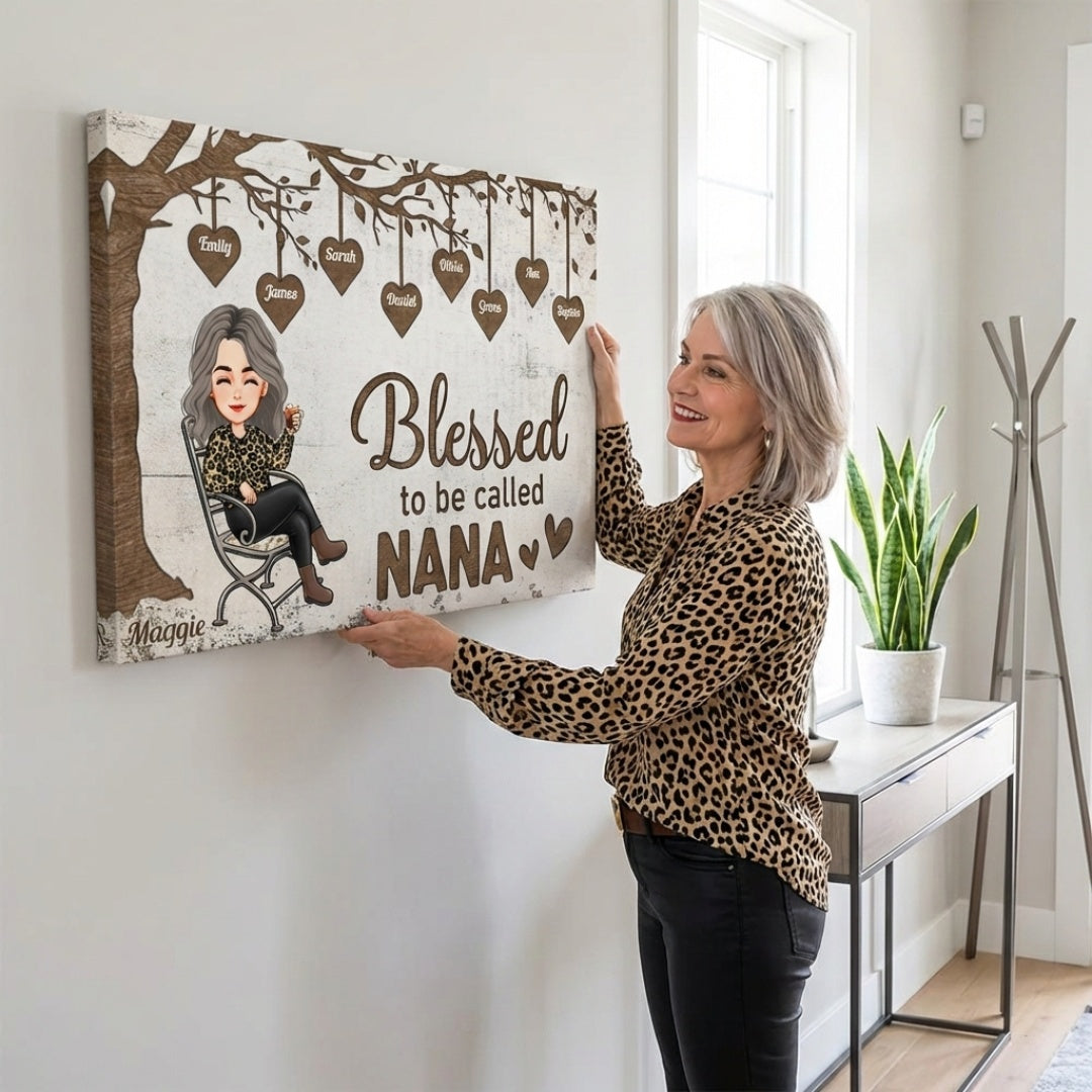 Personalized "Blessed to be Called Nana" Canvas / Poster Wall Art for Grandma