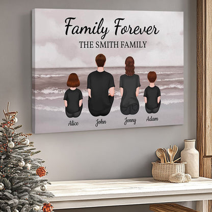 Personalized 'Family Forever' Canvas Print - Custom Family Wall Art Gift