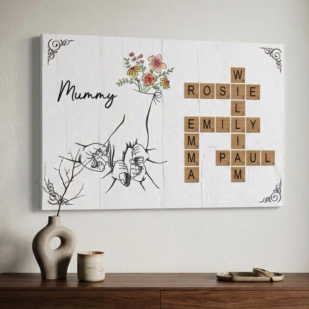 Personalized 'Mummy' & Family Names Canvas – Heartfelt Mother's Day Gift