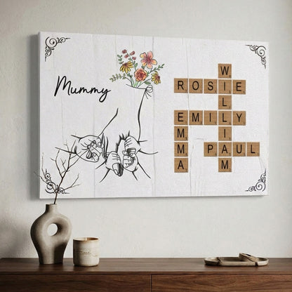 Personalized 'Mummy' & Family Names Canvas – Heartfelt Mother's Day Gift