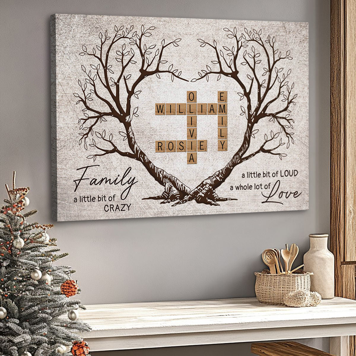 Custom Family Canvas Wall Art: 'A Little Bit of Crazy, A Whole Lot of Love'