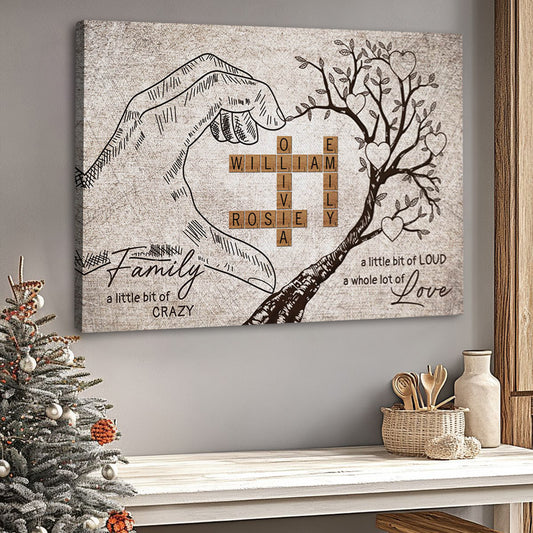 Heartfelt Personalized Family Canvas Print | A Whole Lot of Love Gift