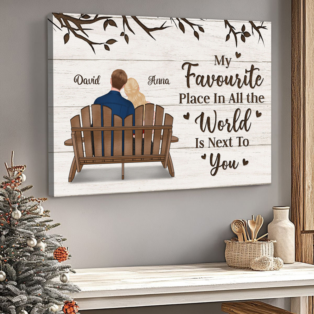 Customizable Romantic Couple Canvas: 'My Favorite Place Is Next To You'