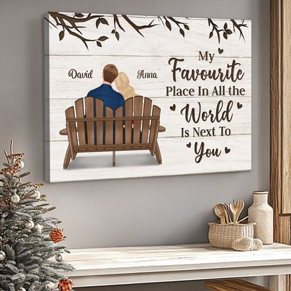 Customizable Romantic Couple Canvas: 'My Favorite Place Is Next To You'