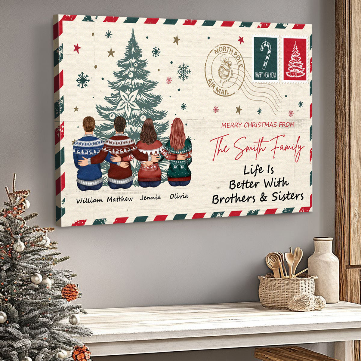 Personalized Family Christmas Canvas / Poster - 'This Is Us' Quote Wall Art Gift