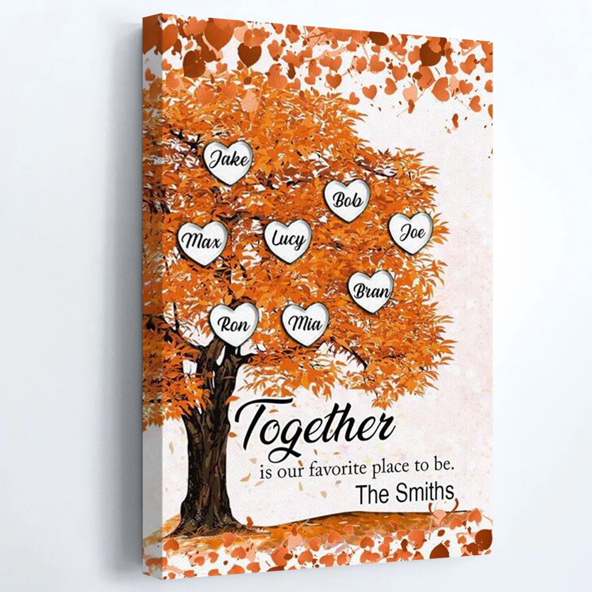 Personalized Family Tree Canvas: 'Together is Our Favorite Place to Be'