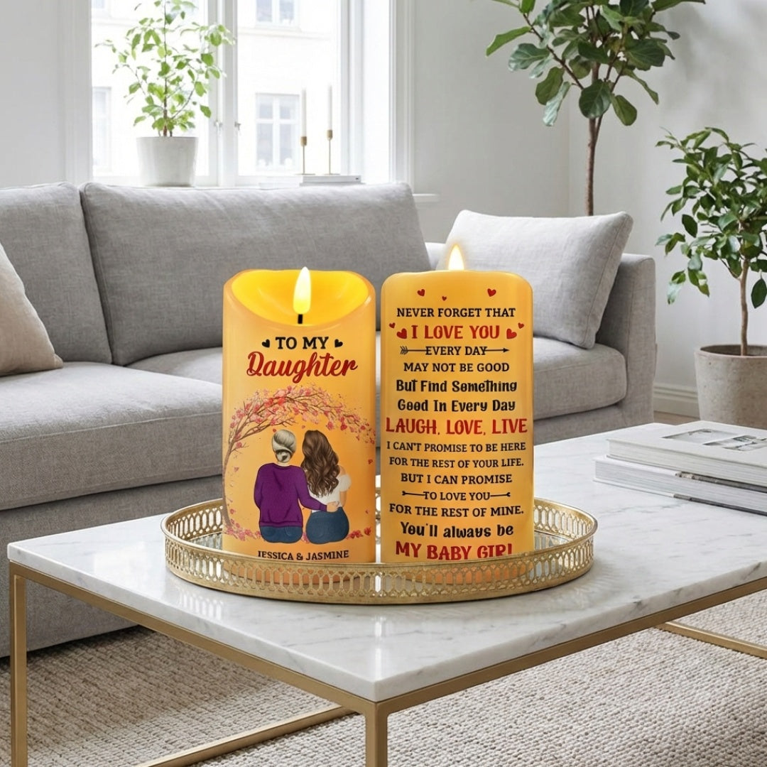 Personalized Flameless LED Candle: To My Daughter, I Love You Forever