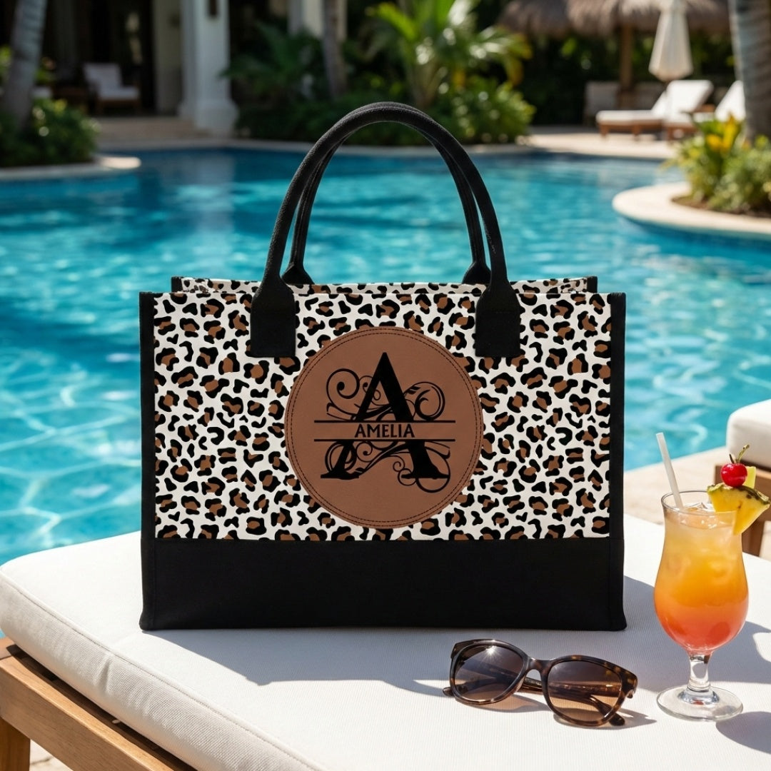 Personalized Monogram Tote Bag - Custom Name Gift for Mom & Her
