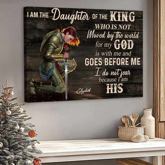 Personalized "Daughter of the King" Canvas - Empowering Faith Wall Art for Her.
