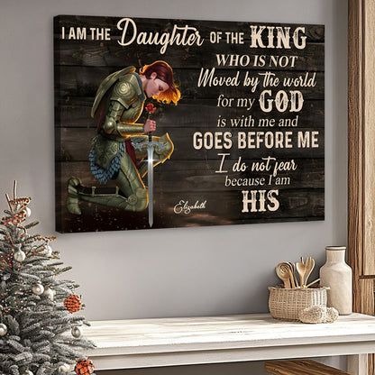Personalized "Daughter of the King" Canvas - Empowering Faith Wall Art for Her.