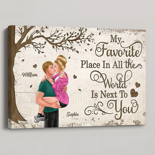 Personalized "My Favorite Place" Couple Canvas for Romantic Gifts