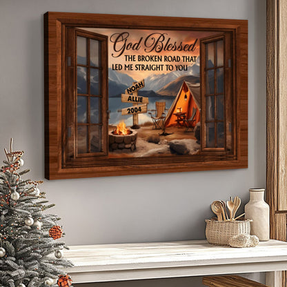 A Love Story in a View: "The Broken Road That Led Me To You" Canvas