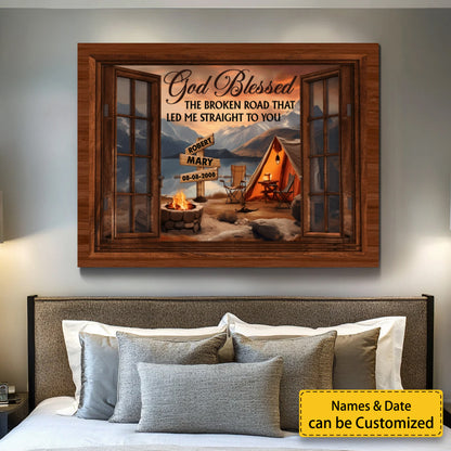 A Love Story in a View: "The Broken Road That Led Me To You" Canvas