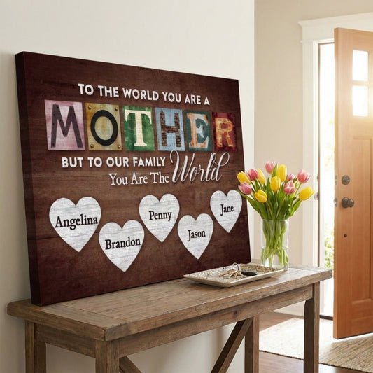 Personalized You Are The World Poster / Canvas - Custom Gift for Mom And Grandma
