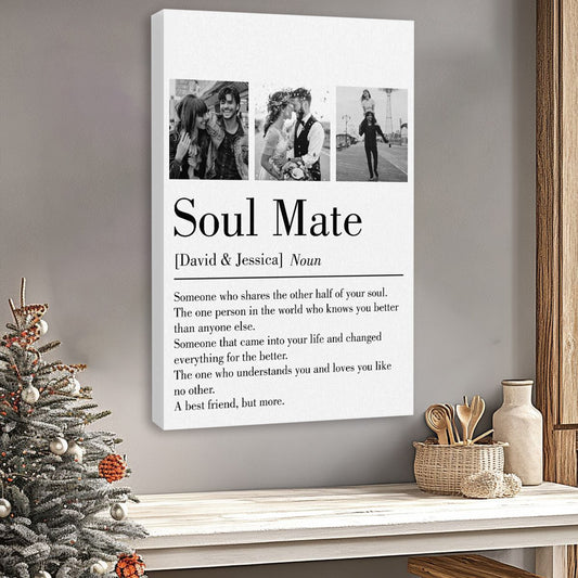 Personalized 'Soul Mate' Canvas / Poster: Definition Art for Couples & Anniversaries