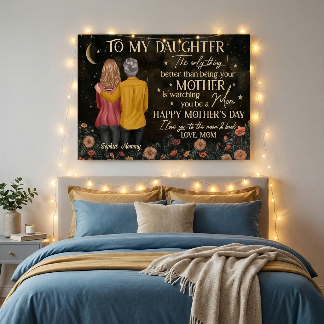 Personalized Canvas for Daughter from Mom: 'Watching You Be a Mom' Gift