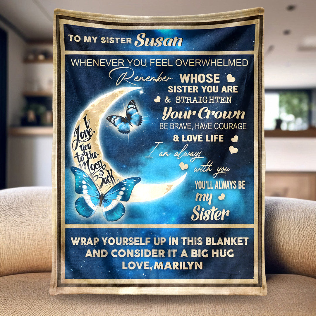 Personalized Sister Blanket: 'You'll Always Be My Sister' Gift