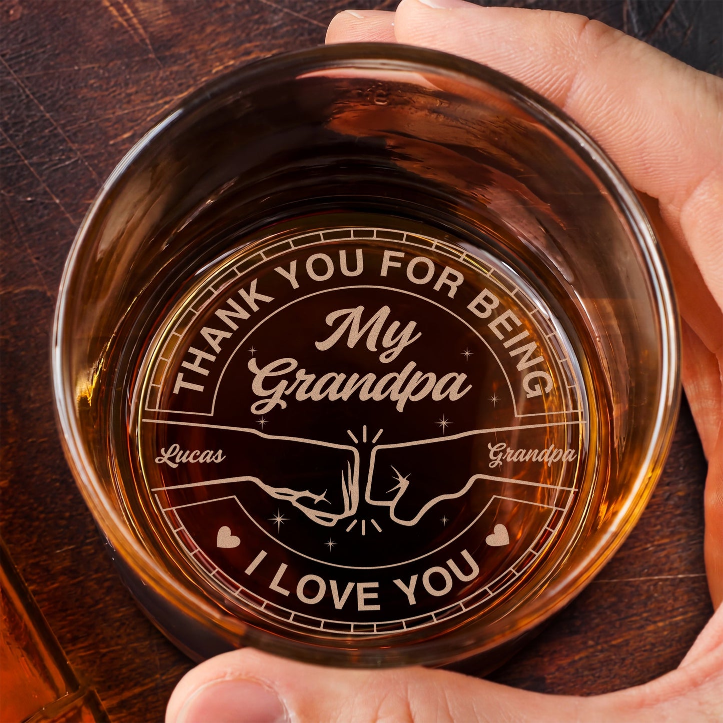 Personalized Whiskey Glass For Dad personalization view for Dad
