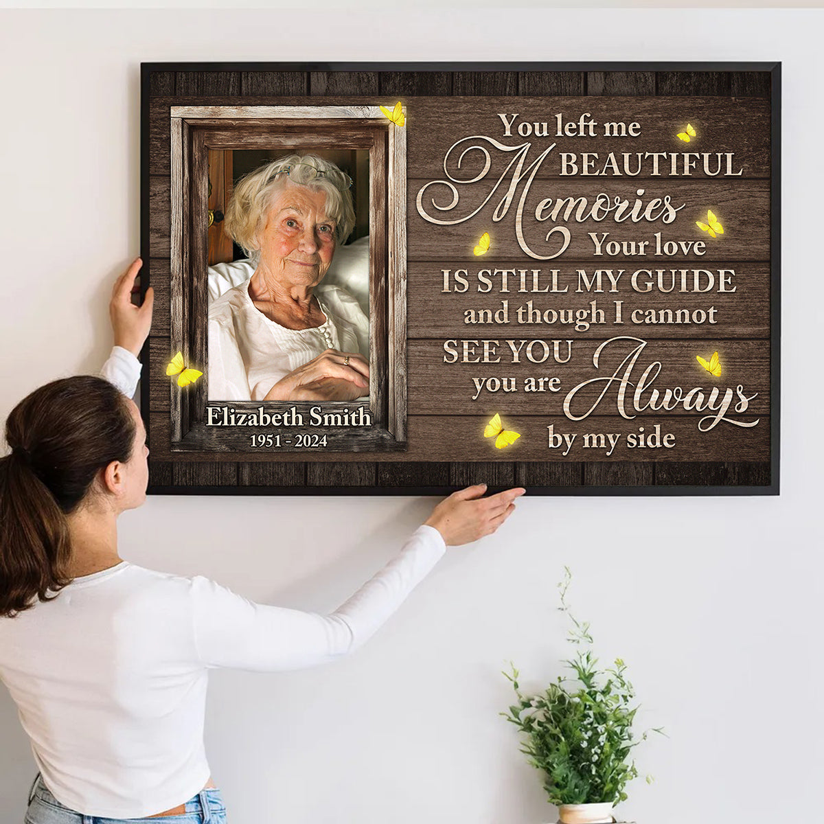 You Left Me Beautiful Memories - Personalized Customized Photo Memorial Canvas / Poster