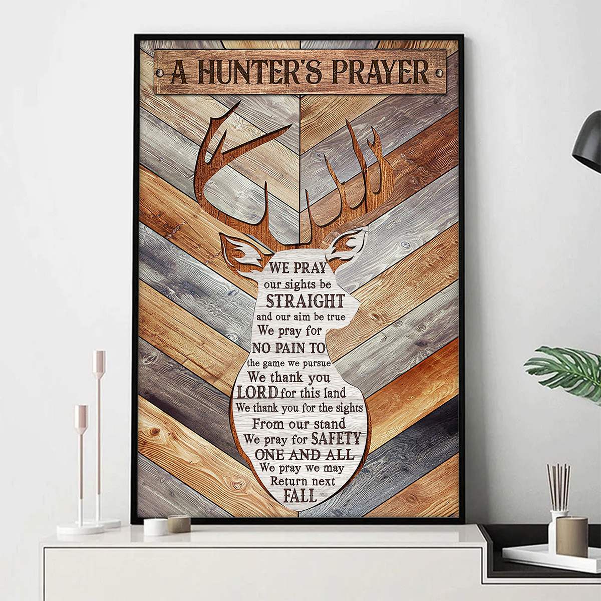 Personalized Customized Home Decor A Hunter's Prayer Canvas / Poster - Custom Gift For Family Members