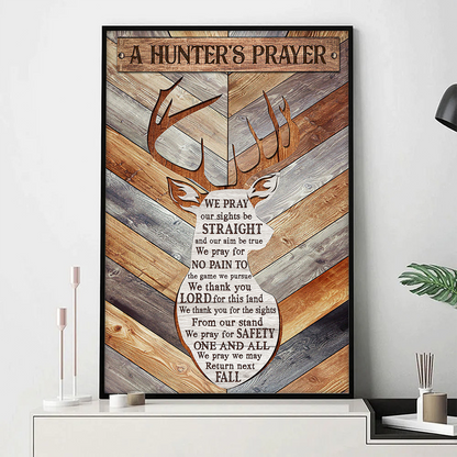 Personalized Customized Home Decor A Hunter's Prayer Canvas / Poster - Custom Gift For Family Members