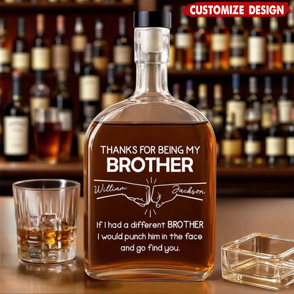 Personalized Brother Whiskey Decanter for Brother with personalized design details for meaningful gifting image 8