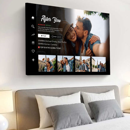 Personalized Couple Photo Movie Landscape Canvas / Poster - Custom Gift For Couples Anniversary Movie